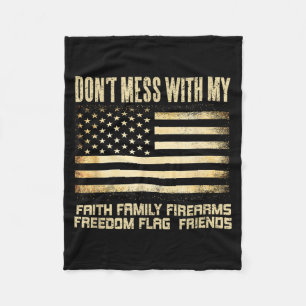 Cobertor De Velo Fé Família Armas Dom Bandeira Amigos Americanos
