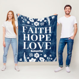 Cobertor De Velo Fé Personalizada, Esperança, Amor Cristão