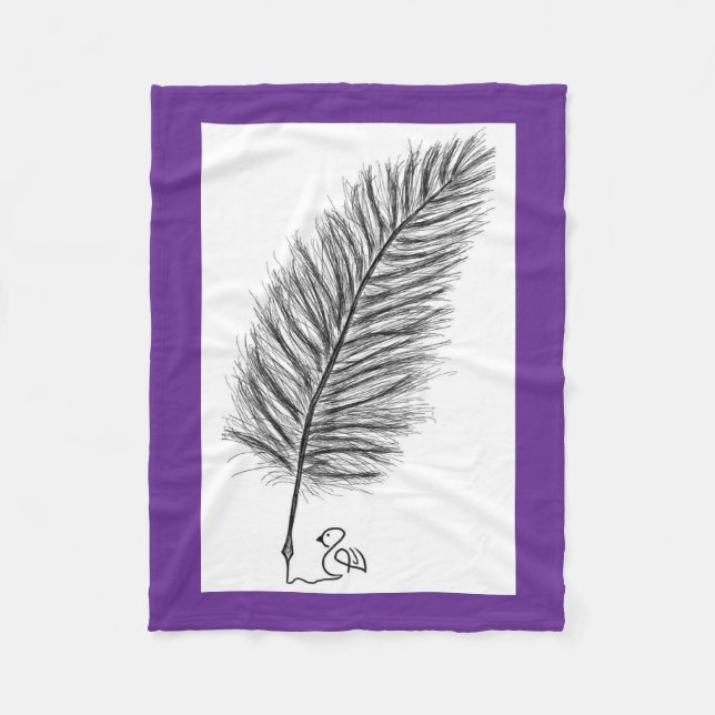 Cobertor De Velo Feather Quill a voz dos pensamentos e emoções (Frente)