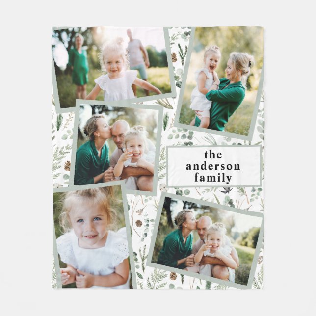 Cobertor De Velo Fécula moderna da família multifotografia (Frente)