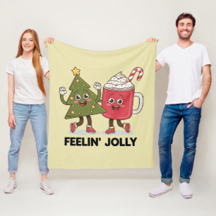 Cobertor De Velo Feelin Jolly Christmas Tree Coffee Lover Winter