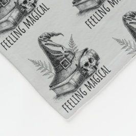 Cobertor De Velo Feeling Magical Witches Spell Book and Skull