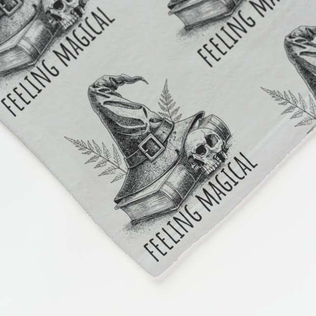 Cobertor De Velo Feeling Magical Witches Spell Book and Skull (Quina)