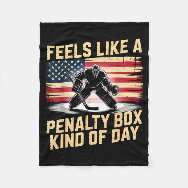 Cobertor De Velo Feels Like A Penalty Box Kind Of Day Funny Hockey  (Frente)