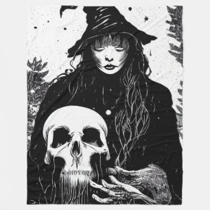 Cobertor De Velo Feiticeira e Caveira Folheto, Grande