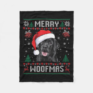 Cobertor De Velo Felicidades Woofmas Suéter Feio Black Lab Labrador