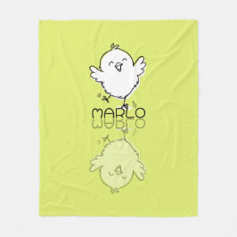Cobertor De Velo Feliciz Pintinho Amarelo Reflexo Doodle Nome Perso
