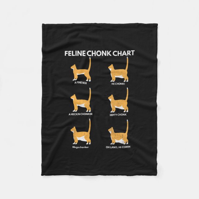 Cobertor De Velo Feline Chonk Chart Engraçado Escala de Gato Memóri (Frente)