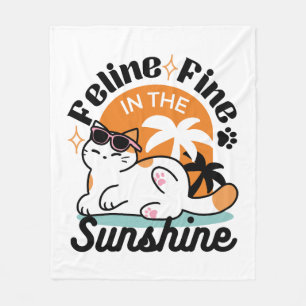 Cobertor De Velo Feline Fine no Sol - Gato Tropical Relaxado