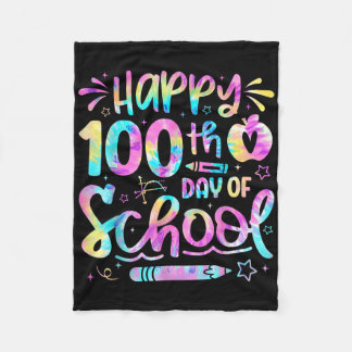Cobertor De Velo Feliz 100º Dia De Colégio Tie Dye Rainbow 100 Dias