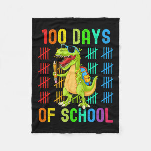 Cobertor De Velo Feliz 100 Dias De Escola 100º Dia Dinossauro Dino