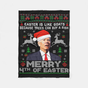 Cobertor De Velo Feliz 4º de Páscoa Biden Engraçado Camisa Feia de