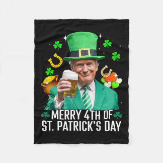 Cobertor De Velo Feliz 4 De Dia de São Patrício Funny Trump Leprech