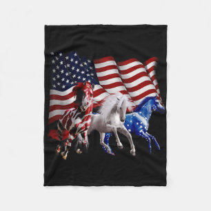 Cobertor De Velo Feliz 4 de Julho Bandeira Americana Vermelha Caval