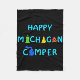 Cobertor De Velo Feliz Acampador de Michigan para Férias de Verão a