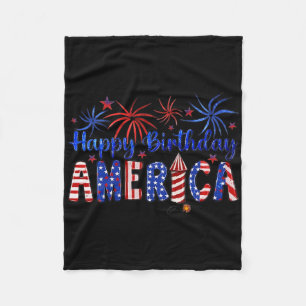 Cobertor De Velo Feliz Aniversário América Firework Usa Flag 4th Of