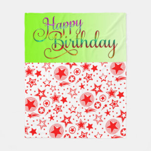 Cobertor De Velo FELIZ ANIVERSÁRIO - design de texto + suas própria
