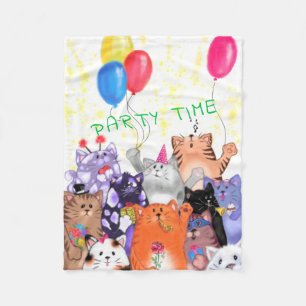 Cobertor De Velo Feliz Aniversário Gato Bebê Fleece Blanket