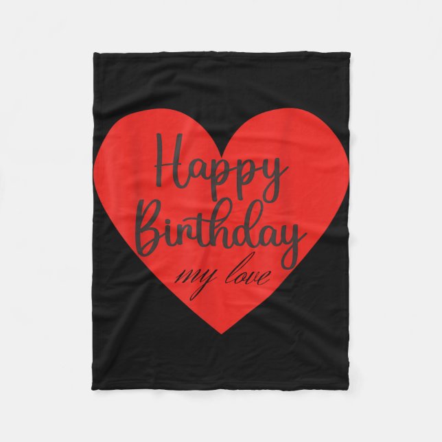 Cobertor De Velo Feliz aniversário meu amor  (Frente)