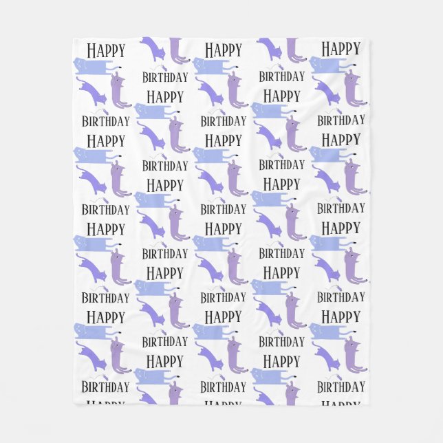 Cobertor De Velo Feliz Aniversário Modelo Engraçado (Frente)