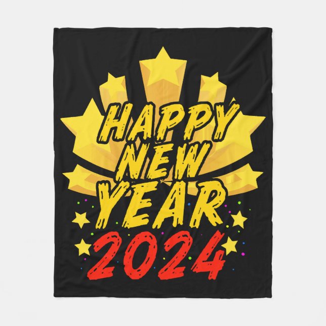 Cobertor De Velo Feliz Ano Novo 2024  (Frente)
