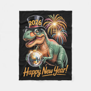 Cobertor De Velo Feliz Ano Novo 2026 Camisa Dinosaur Funny T-rex Pa