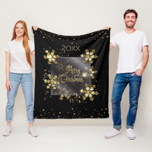 Cobertor De Velo Feliz Ano Novo 20XX & Natal Luxuoso Dourado