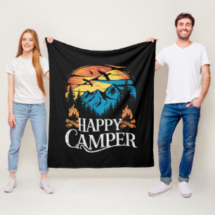 Cobertor De Velo Feliz Camper Retro Vintage Equipe de Acampamento C