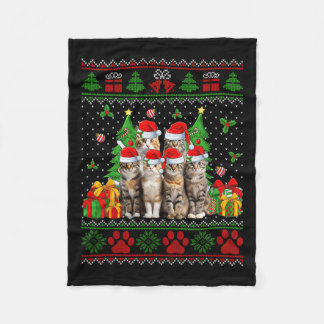 Cobertor De Velo Feliz Cats Papai Noel Árvore de Natal Feia Natal