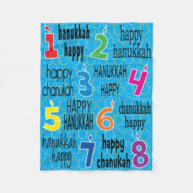 Cobertor De Velo Feliz Chanukah Fleece Blanket (Frente)