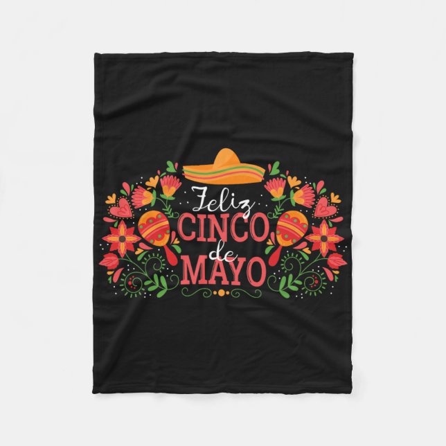 Cobertor De Velo Feliz Cinco De Mayo Com Mães De Violão Cactus Somb (Frente)