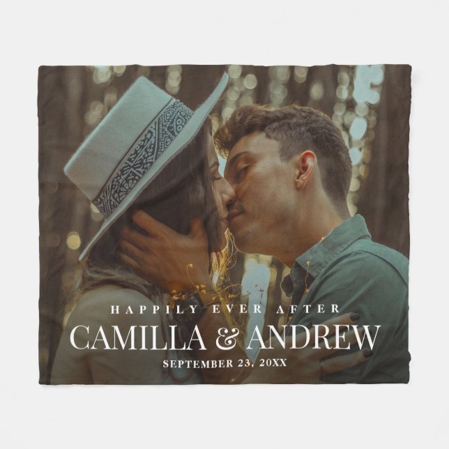 Cobertor De Velo Feliz Dia Após Casamento Fotográfico (Frente (Horizontal))