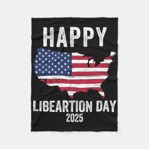 Cobertor De Velo Feliz Dia da Libertação 2025 Presidente Trump Engr