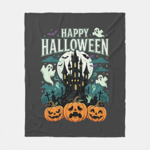 Cobertor De Velo Feliz Dia das Bruxas Castelo Assombrado Fantasmas