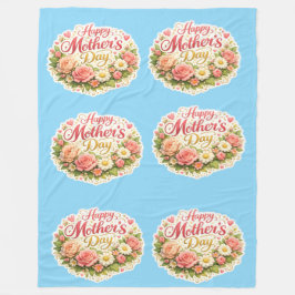 Cobertor De Velo Feliz Dia das Mães padrão de repetição floral eleg