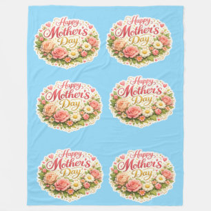 Cobertor De Velo Feliz Dia das Mães padrão de repetição floral eleg