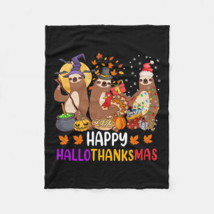 Cobertor De Velo Feliz Dia de Natal do Halloween Sloth Sloth