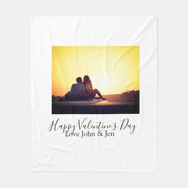 Cobertor De Velo Feliz dia de os namorados love add name fotografia (Frente)