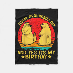Cobertor De Velo Feliz Dia do Groundhog 2025 Marmota Retro Engraçad