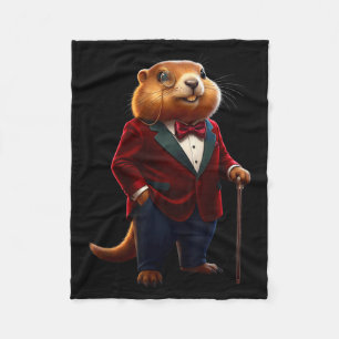 Cobertor De Velo Feliz Dia do Groundhog 2026 Groundhog Cavalheiro C