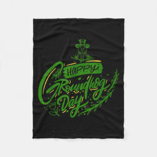 Cobertor De Velo Feliz Dia do Groundhog Caligrafia Amantes do Groun