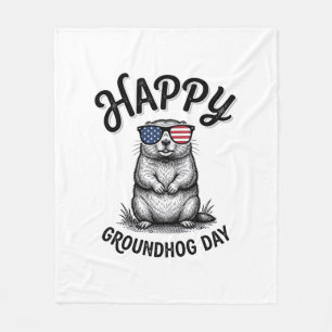 Cobertor De Velo Feliz Dia do Groundhog Camisa de Desenho de Gravur
