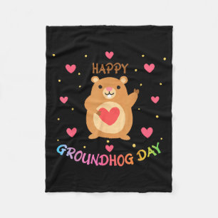Cobertor De Velo Feliz Dia do Groundhog Dia do Groundhog Fofa Marmo