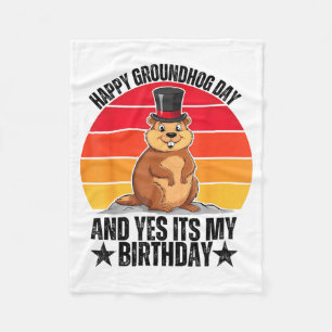 Cobertor De Velo Feliz Dia do Groundhog E Sim É Meu Aniversário Eng