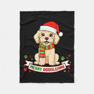 Cobertor De Velo Feliz Doodlemas Goldendoodle Natal Doodle Cachorro