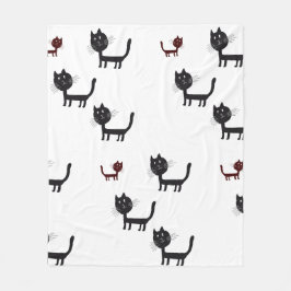 Cobertor De Velo Feliz Gats Art Fleece Blanket