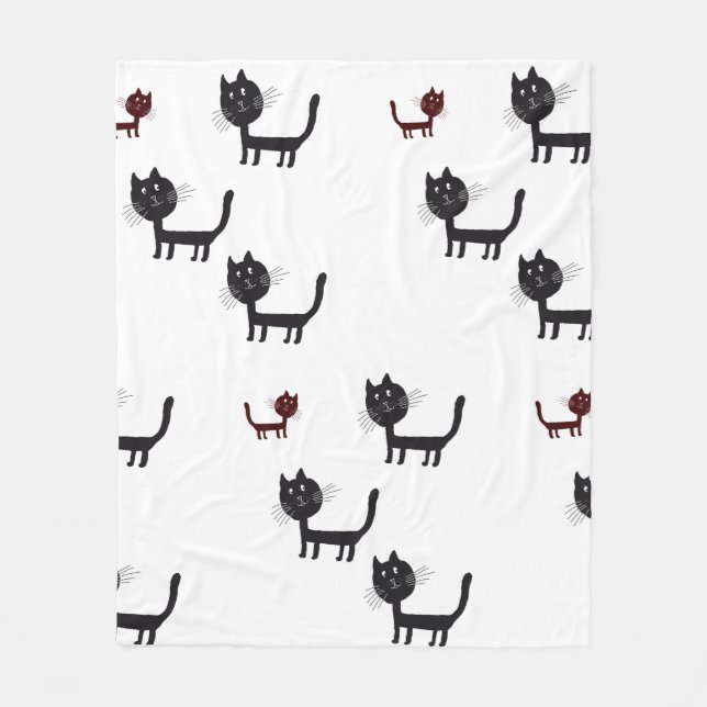 Cobertor De Velo Feliz Gats Art Fleece Blanket (Frente)