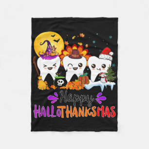 Cobertor De Velo Feliz Hallothanksmas Dentes Dia das Bruxas Ação de