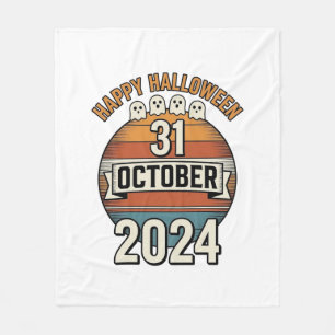 Cobertor De Velo Feliz Halloween 31 Outubro Design de Fantasma Vint
