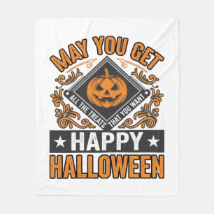 Cobertor De Velo Feliz Halloween Abóboras Guloseimas Vintage